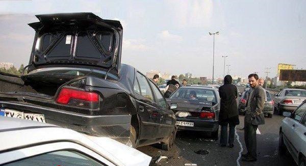 برخورد 16 خودرو در اتوبان شهید بابایی